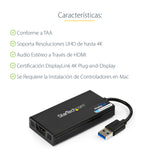 StarTech.com Adaptador Gráfico Externo USB 3.0 a HDMI - UltraHD 4K 30Hz - Certificado DisplayLink - Conversor USB-A a HDMI para Monitor - Tarjeta Gráfica Externa de Vídeo - Mac y Windows adaptadores gráficos usb USB tipo A Macho 3.2 Gen 1 (3.1 Gen 1) Si