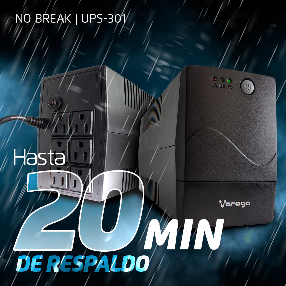 No Break Vorago Ups-301 800Va 480W 110-12V 6 Contacto
