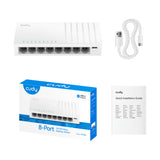 Cudy FS108D dispositivo de redes Fast Ethernet (10/100) Blanco, Bidireccional completo (Full duplex)