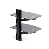 StarTech.com 2B-WALL-MOUNT-SHELF Estantes para equipos av Negro Vidrio 250 mm