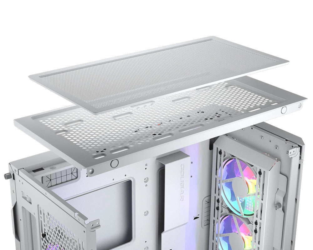 COUGAR CGR-5AD1W-RGB carcasas ordenador Metal, Nylon, Vidrio templado Midi Tower PC Blanco