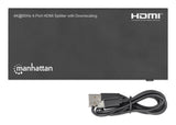 Manhattan Splitter HDMI de 4 puertos con downscaling, 4K@60 Hz, distribuye 1 entrada HDMI a 4 salidas (misma señal), bot
