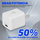CARGADOR PARA PARED AU-250-V2 QUICK CHARGE 3.0A PD 20W TIPO C BLANCO
