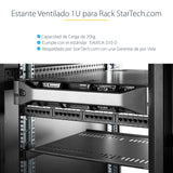 StarTech.com Bandeja Estante Ventilado de 1U para Armario Rack de Servidores de 19 Pulgadas - de 10 Pulgadas (254mm) de Profundidad - Acero de Servicio Pesado - Capacidad de 20kg - Negro Rack Cajón metálico para rack Negro Acero 20 kg
