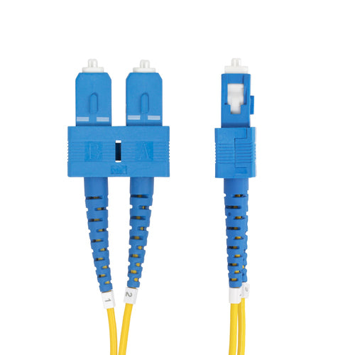 StarTech.com Cable de Fibra Óptica Dúplex SC a SC (UPC) OS2 Monomodo de 5m - 9/125µm - 40G/100G - Resistente a Dobleces 