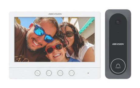 Hikvision DS-KIS212 sistema de intercomunicación de video 17.8 cm (7") Gris, Blanco, TFT, 1024 x 600 Pixeles, 1280 x 720