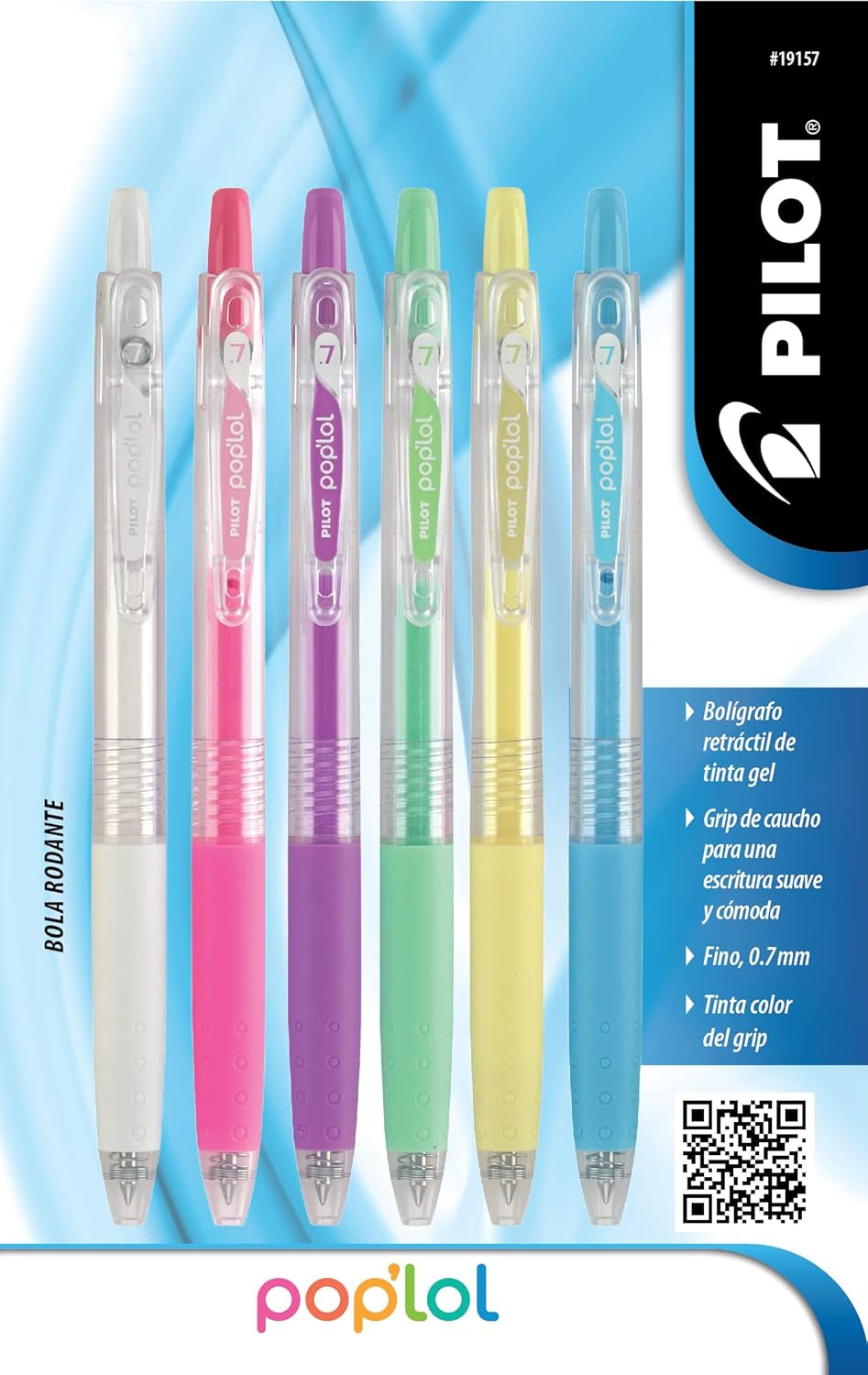 Pilot EMP-471 bolígrafo de gel Medio Bolígrafo de gel de punta retráctil Azul, Verde, Rosa, Púrpura,