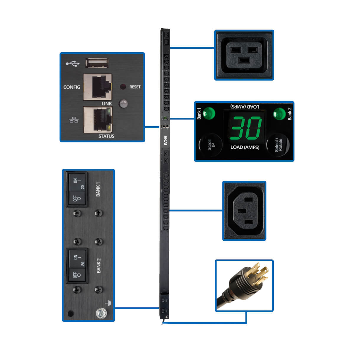 Tripp Lite PDUMNV30HVLX PDU Monofásico Monitoreable de 5.5kW, con Interfaz de Plataforma LX, Tomacorrientes de 208V ~ 23