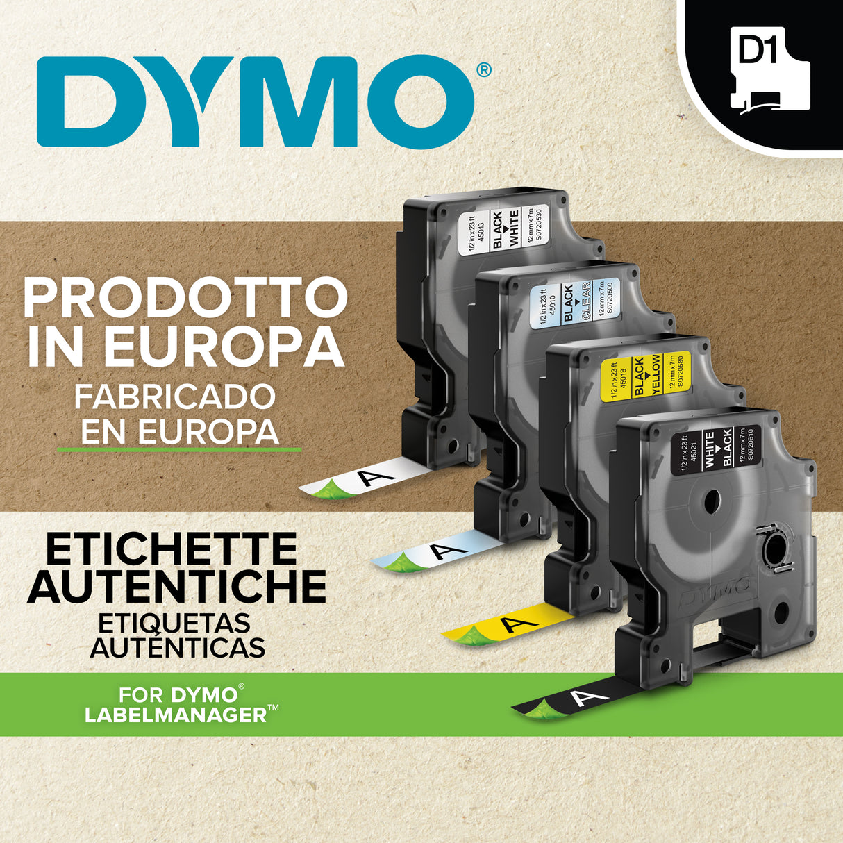 Etiquetas DYMO Estándar CTA Blanca Imp/Negro 1/2 1 Pza