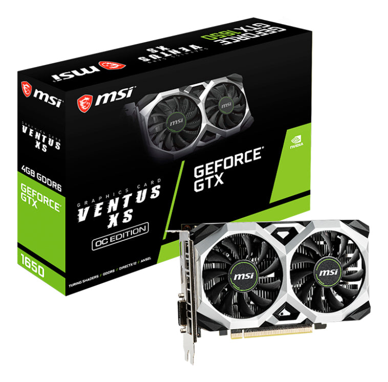 MSI GeForce GTX 1650 D6 VENTUS XS OC tarjetas gráficas Si 896 NVIDIA GeForce GTX 1650