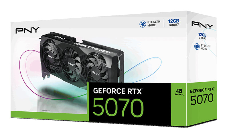 PNY GeForce RTX 5070 NVIDIA 12 GB GDDR7, 192 Bit, 7680 x 4320 Pixeles, PCI Express x16 5.0