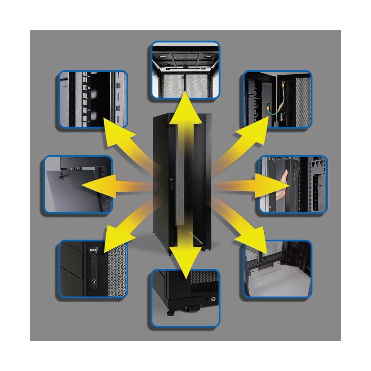 Tripp Lite SR42UB Gabinete de Profundidad Estándar Smartrack de 42U (Incluye Puertas Y Paneles Laterales) Armarios Rack