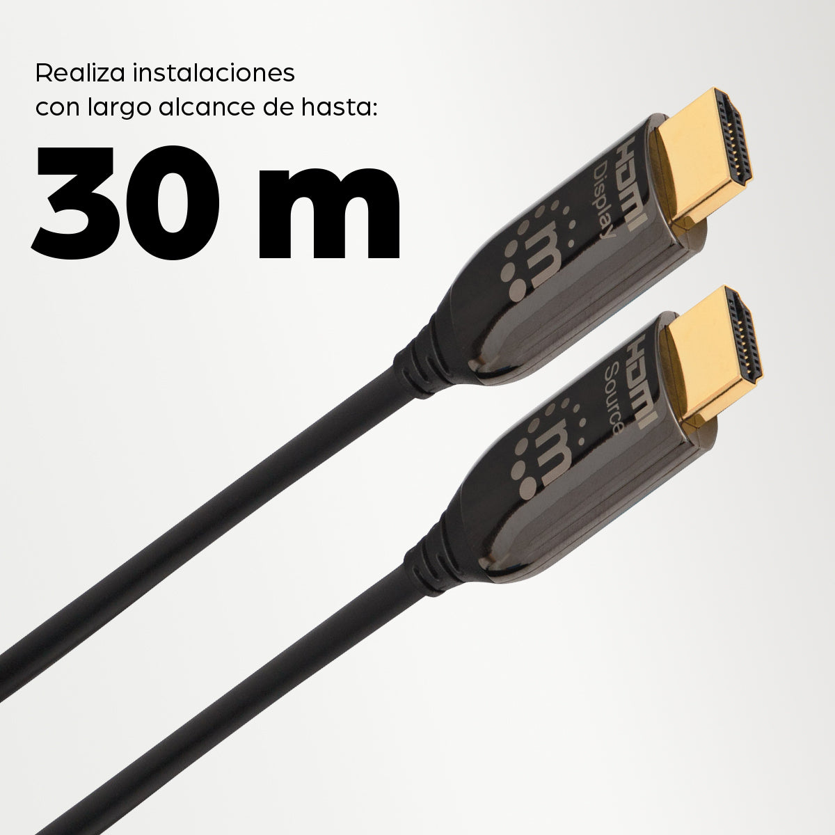 Manhattan Cable HDMI Óptico Activo con Clasificación Plénum Cable 30 m HDMI tipo A (Estándar) HDMI tipo A (Estándar) Mac