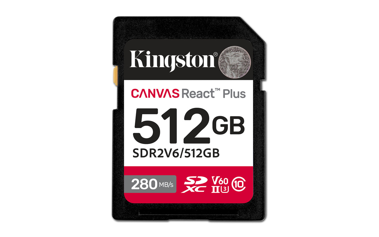 Kingston Technology Canvas React Plus Memoria Flash 512 GB SDXC 280 MB/s 150 MB/s