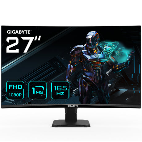 GIGABYTE GS27F 27" Monitor de Juego FHD - 1920 x 1080, 165Hz, 1ms, 300 cd/m², FreeSync Premium, HDR Ready, HDMI 2.0, Displayport 1.4 Monitor 68,6 cm (27") 1920 x 1080 Pixeles Full HD Edge LED Negro