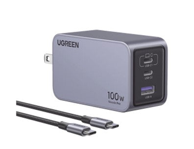 Ugreen 25873 cargador de dispositivo móvil Universal Gris Corriente alterna Carga rápida Interior