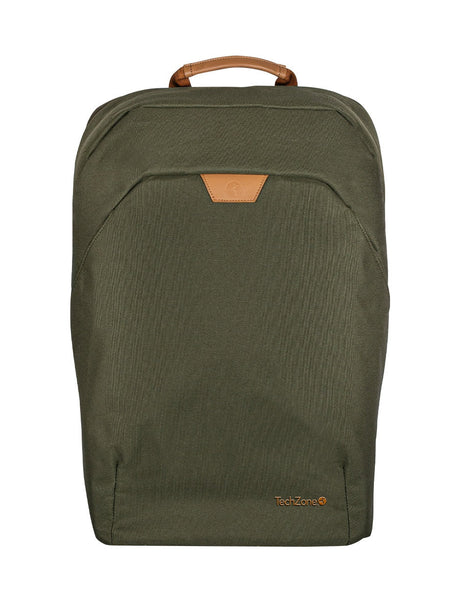 TechZone TZLBP56W-V mochila City backpack Verde Tereftalato de polietileno reciclado (rPET), Urbano, Unisex, Compartimen