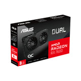 ASUS Dual -RX7600-O8G AMD Radeon RX 7600 8 GB GDDR6, 128 Bit, 7680 x 4320 Pixeles, PCI Express 4.0