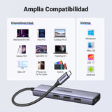 Ugreen 15596 base para portátil y replicador de puertos Alámbrico USB 3.2 Gen 1 (3.1 Gen 1) Type-A + Type-C Aluminio