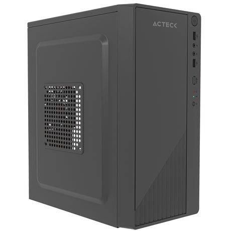 Gabinete ACTECK Compacto Mini Torre | Kioto GC220F | Max MB M-ATX Fuente ATX 500 W | 2x USB 2.0 + Full Metalico + Frente