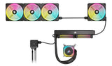 Corsair CUE LINK QX120 RGB Gabinete de la computadora Ventilador 12 cm Negro, Blanco 1 pieza(s), 480 RPM, 2400 RPM