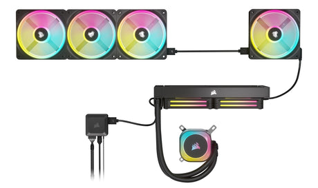 Corsair CUE LINK QX120 RGB Gabinete de la computadora Ventilador 12 cm Negro, Blanco 1 pieza(s), 480 RPM, 2400 RPM