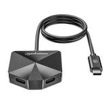 Manhattan Hub/dock combinado USB-C y USB-A, puertos (4): 2x USB-A + 2x USB-C, 5 Gbps (USB 3.0), dise