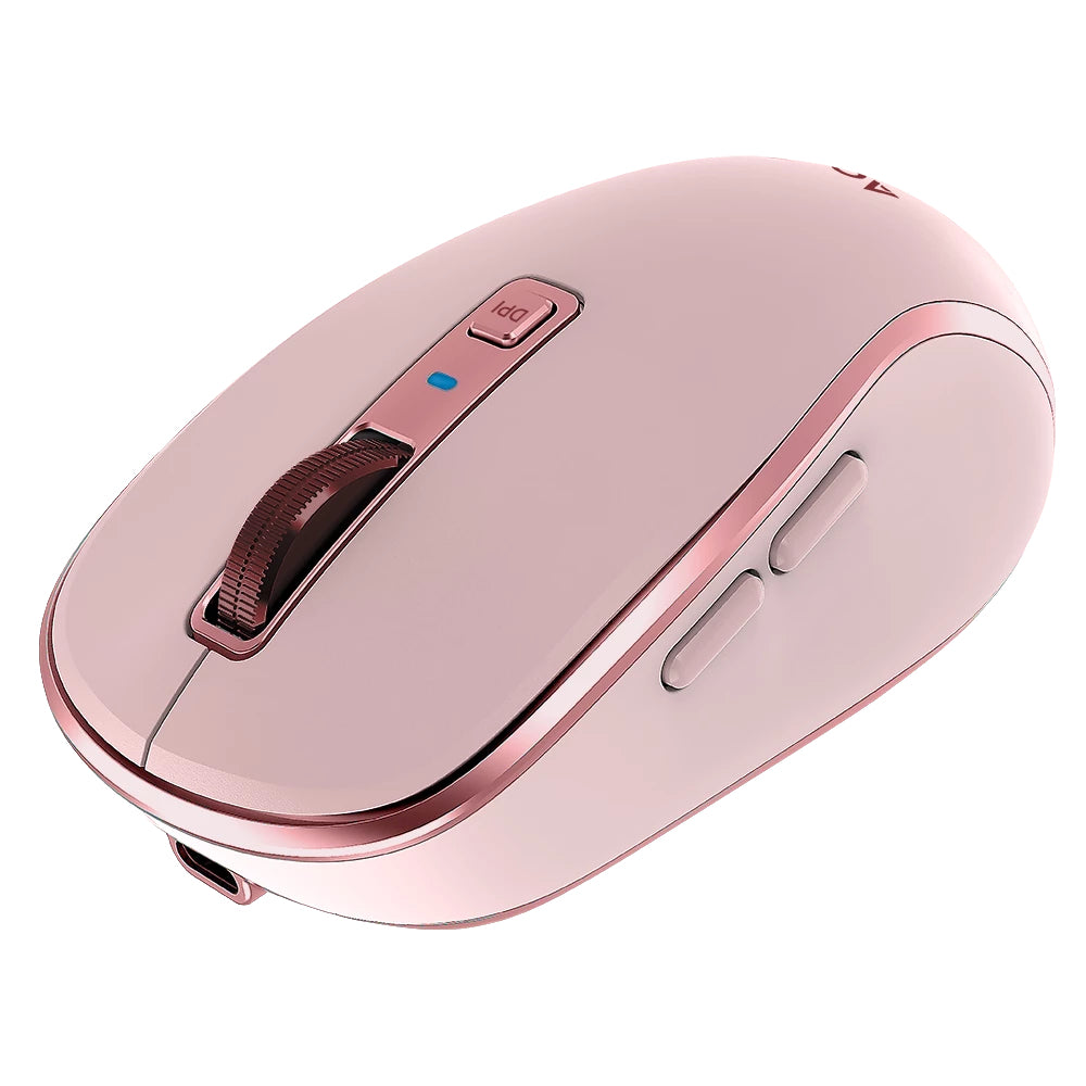 Acteck Optimize Trip Pro MI580 ratón Universal Diestro RF inalámbrico + bluetooth Óptico 1600 DPI, Rosa