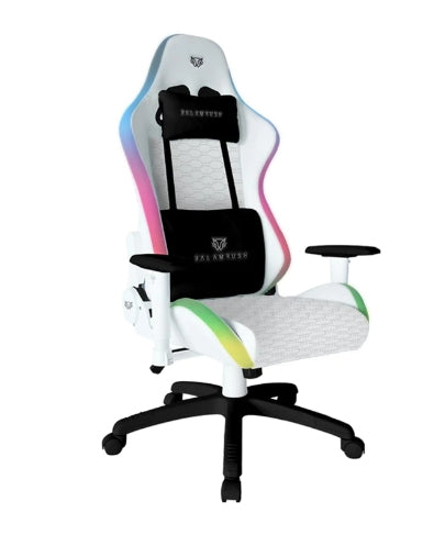 Silla Gamer BALAM RUSH Lightning RGB Frost Ergonómica + RGB / Soporta hasta 150 Kg + Ajuste 2D/ Vinipiel / Blanco