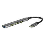 CONCENTRADOR HUB VORAGO HU-200 4 PUERTOS USB SLIM TIPO C