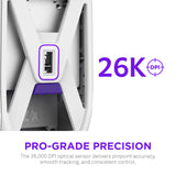 NZXT MS-101NW-02 ratón Juego Diestro RF inalámbrico Óptico 26000 DPI, Blanco