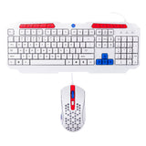 TechZone NS-GC02 teclado Ratón incluido Juego USB QWERTY Rojo, Blanco, Tamaño completo (100%), Alámbrico