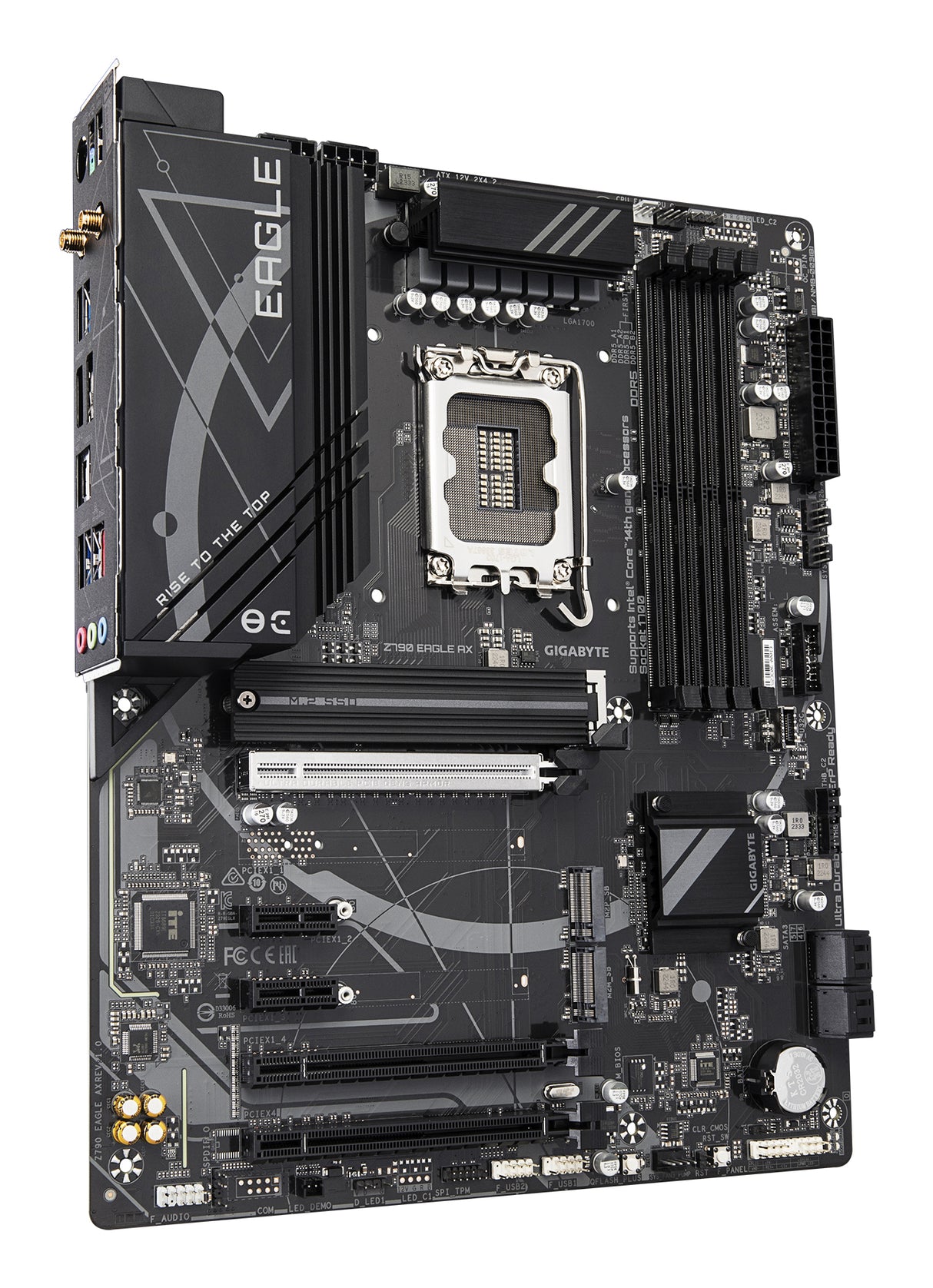 GIGABYTE Z790 EAGLE AX Placa base - Soporta CPUs Intel Core de 14ª generación, VRM digital de 12+1+1 fases, hasta 7600MHz DDR5 (OC), 3xPCIe 4.0 M.2, Wi-Fi 6E, LAN de 2.5GbE, USB 3.2 Gen 2 placas base Intel LGA 1700 1 LGA 1700