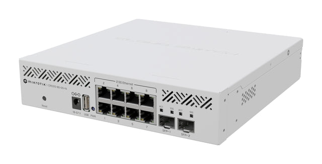 CRS310-8G+2S+IN, Router Switch CPU 800Mhz, RAM 256MB, 8x2.5GigaEth, 2xSFP+ 10Gbps, RouterOS L5