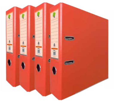 Techmakro KITCARP4NPY carpeta de cartón Carta Naranja, Anillo D, Almacenamiento, Cloruro de polivinilo (PVC)