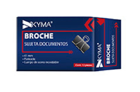 KYMA BSDOC-BIND-41MM pinza sujetapapel Acero 12 pieza(s)
