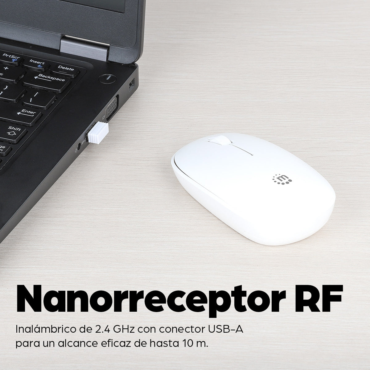 Manhattan 190329 Ratón 1 Vertical Universal RF inalámbrico