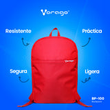 Vorago BP-100 mochila Rojo Poliéster, Ciudad, Unisex, Compartimento del portátil