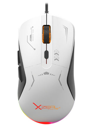 Mouse Gamer Xzeal XST-401 RGB 7,200 Dpi 6 Botones Conexion USB 1.5m Blanco-Negro