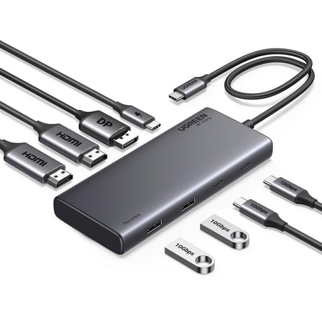 Ugreen 35625 hub de interfaz USB Tipo C 10000 Mbit/s Gris