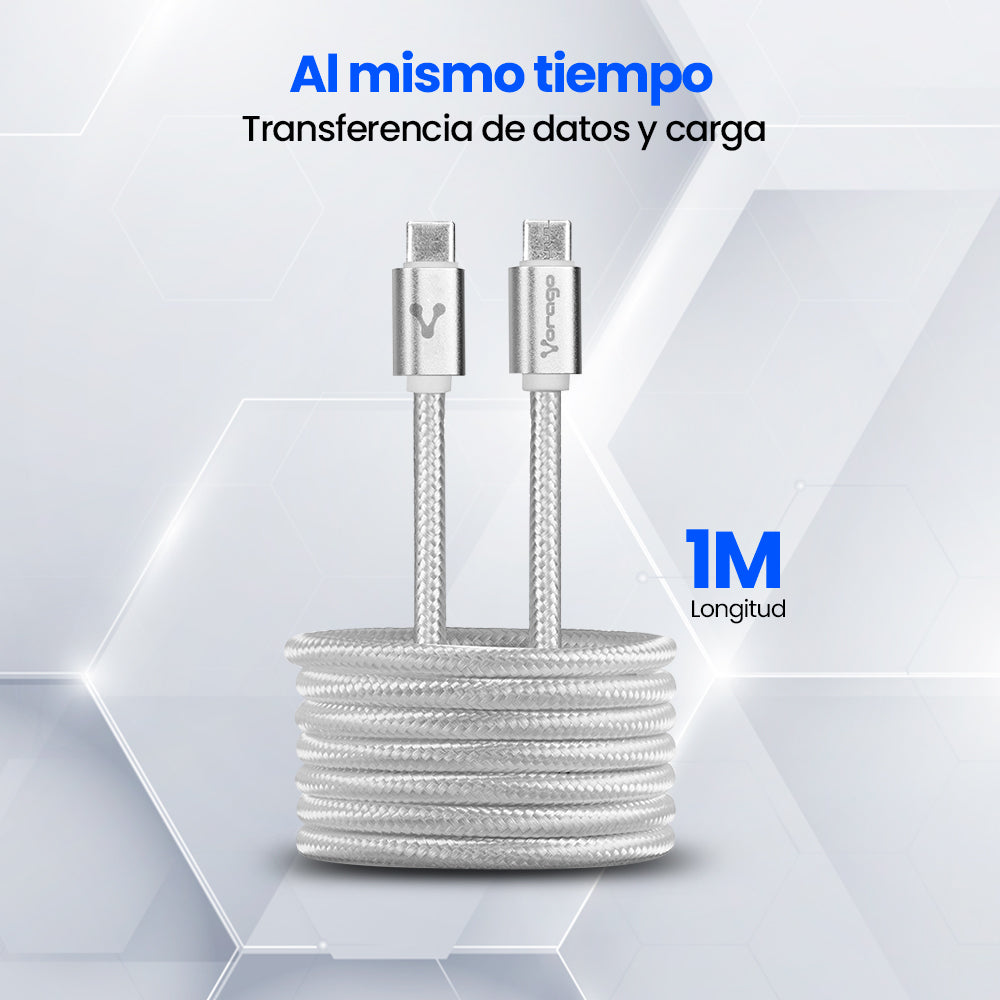 Vorago CAB-124-WH cable de transmisión Blanco 1 m USB C