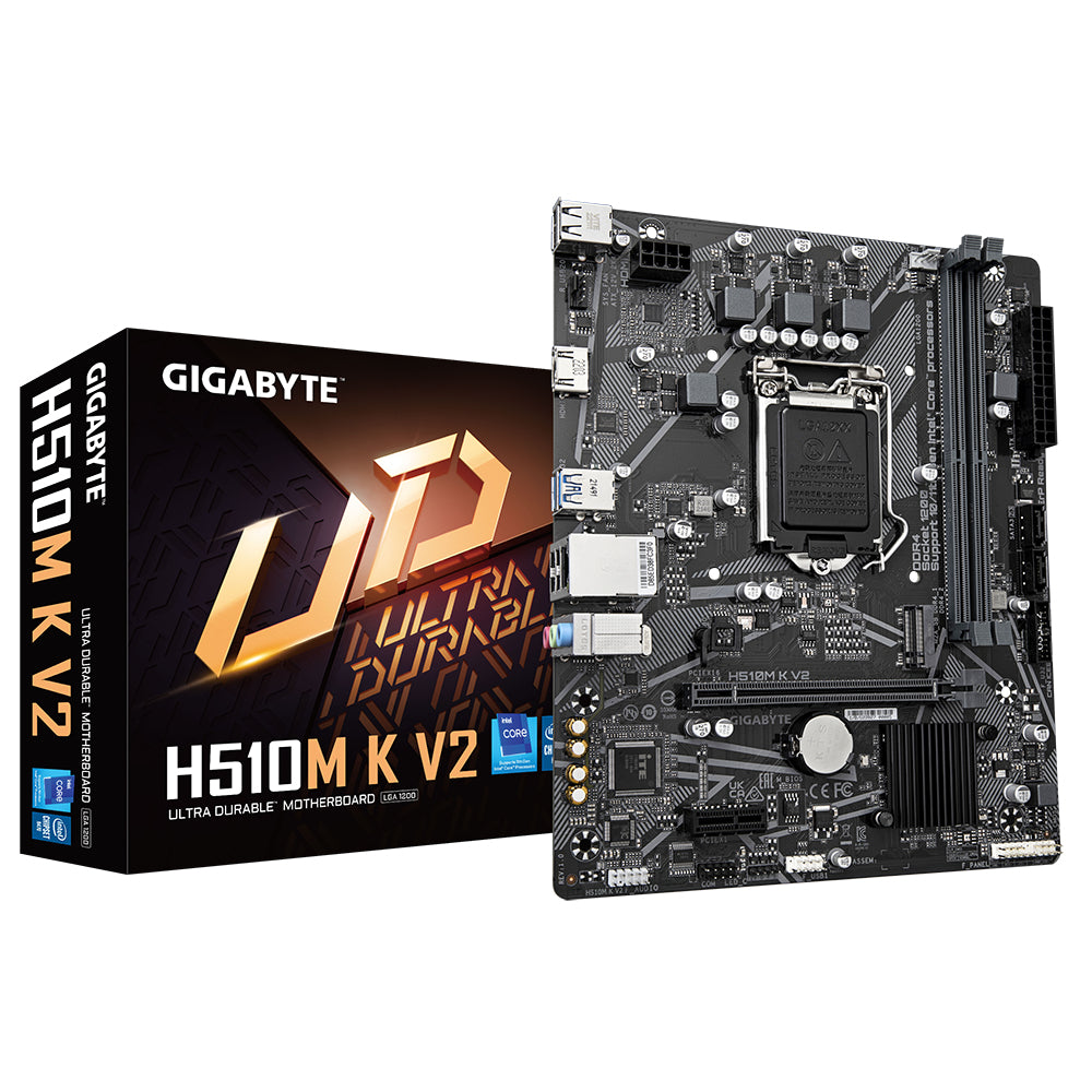 GIGABYTE H510M K V2 Placa base - Compatible con procesadores Intel Core 11th CPUs, up to 3200MHz DDR4, 1xPCIe 3.0 M.2, G