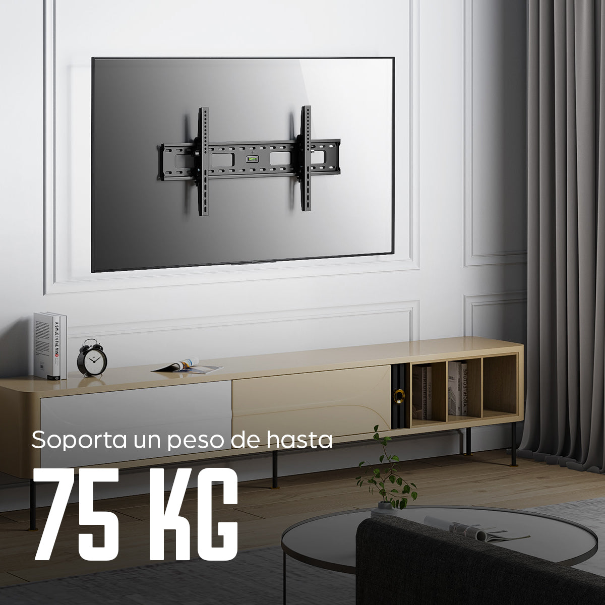 Manhattan Soporte de pared para TV/monitores (Inclinable), para pantallas de 37" a 75", Compatibilidad VESA: de 200x200 