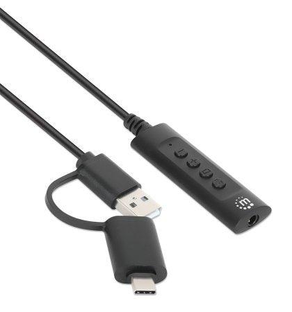 Manhattan 153560 divisores de audio USB-C & USB-A USB-A & 3.5 mm Macho Hembra