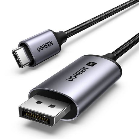 Ugreen 25839 adaptador de cable de vídeo 3 m USB Tipo C DisplayPort Negro, Gris