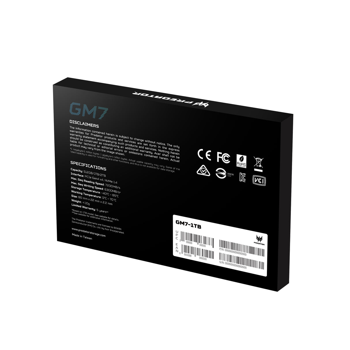 Predator Predator GM7-1TB unidades internas de estado sólido 2.0 1 GB M.2 PCI Express 4.0