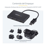 StarTech.com Hub MST de 4 Puertos DisplayPort 1.2 - Divisor Splitter DP de 4 Monitores - Adaptador DP a 4x DisplayPort 1