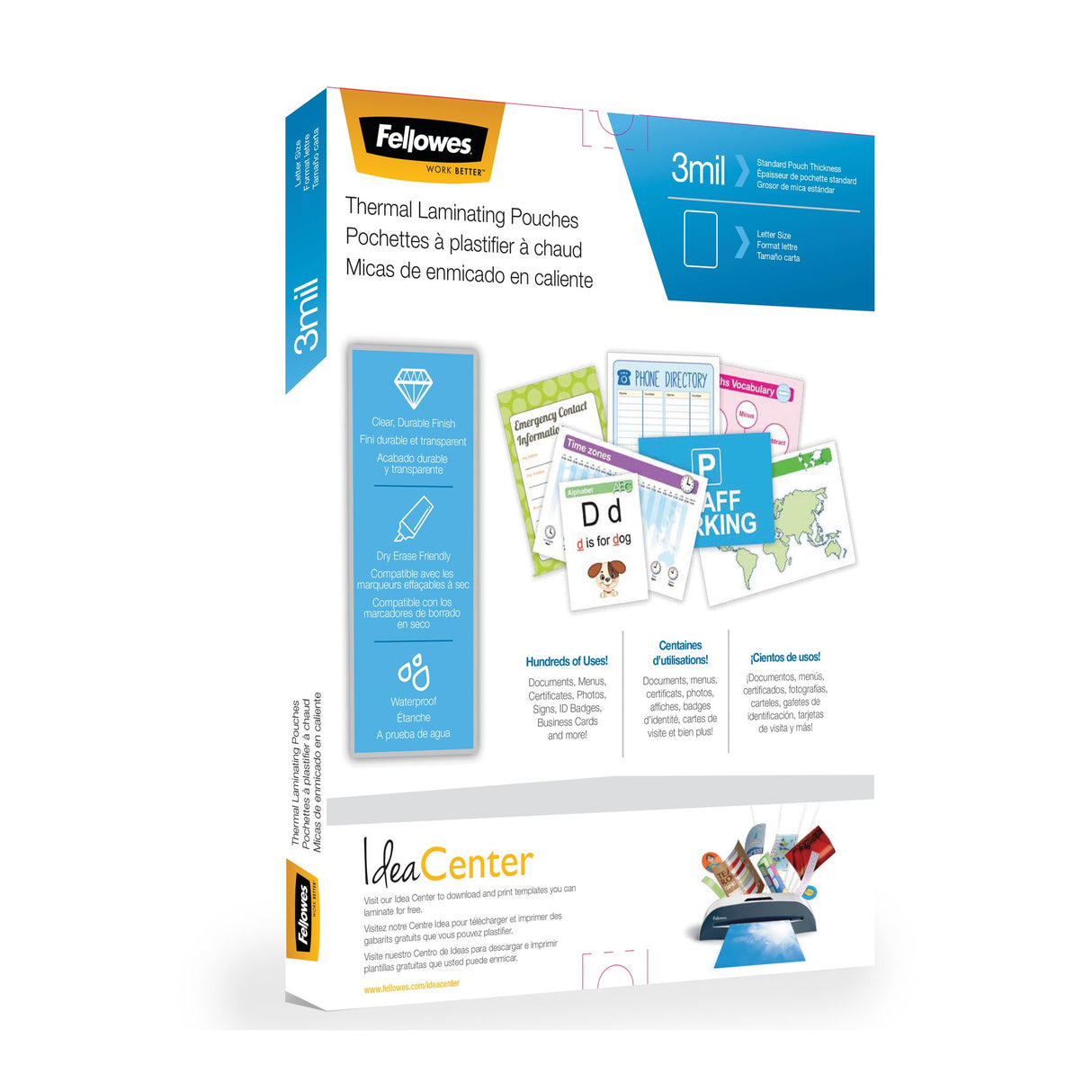 Fellowes 5744301 plastificadores Transparente Letter Térmico 0,0762 mm