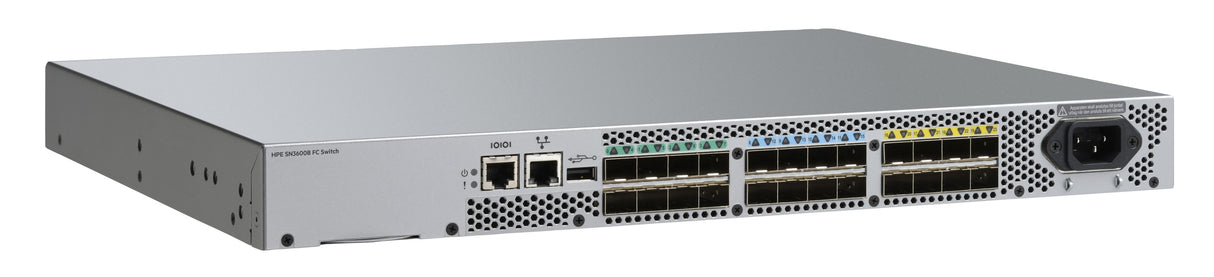 HPE SN3600B 32Gb 24/8 8-port 16Gb Short Wave SFP+ Fibre Channel Switch, Gestionado, Montaje en rack