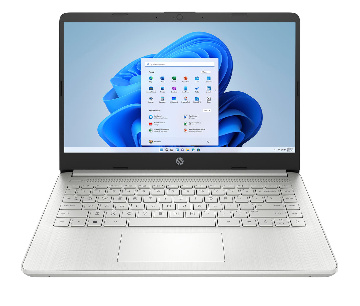 HP 14-dq0532la Intel® Celeron® N4120 Computadora portátil 35.6 cm (14") HD 4 GB DDR4-SDRAM 128 GB SSD Wi-Fi 5 (802.11ac) Windows 11 Home Plata